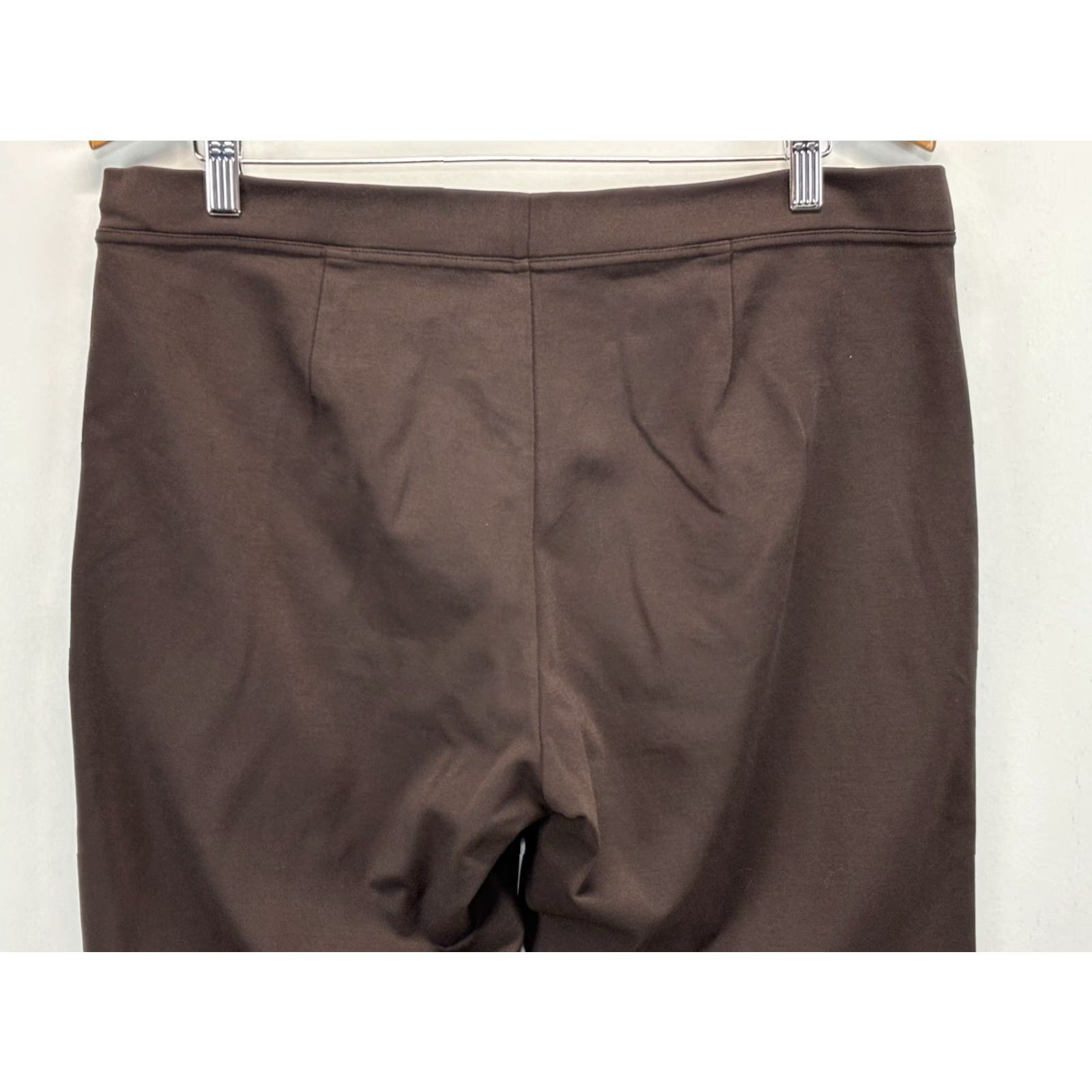 Eileen Fisher VINTAGE Eileen Fisher Ponte Full Leg Pull On Pants Womens L Dark Brown Minimalist Stretch Size 36" / US 14 / IT 50 - 4 Thumbnail