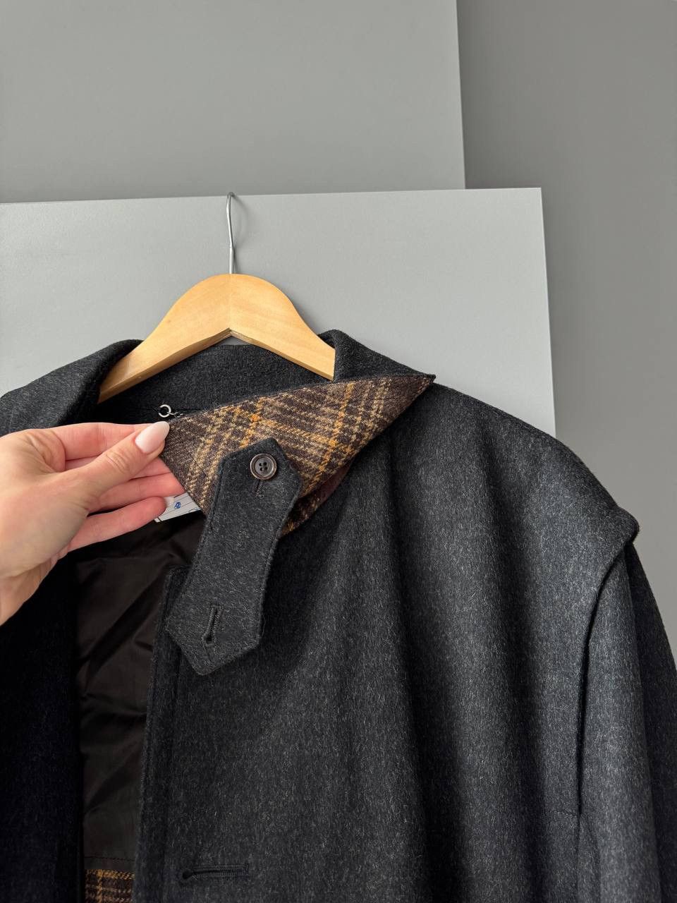 Schneiders Schneiders Salzburg Manufactum Black/Gray Wool Long Overcoat Size US L / EU 52-54 / 3 - 10 Thumbnail