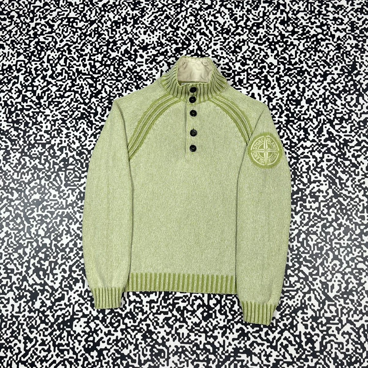 Stone Island Stone Island Rare Chenille Zip Neck Classic Jumper