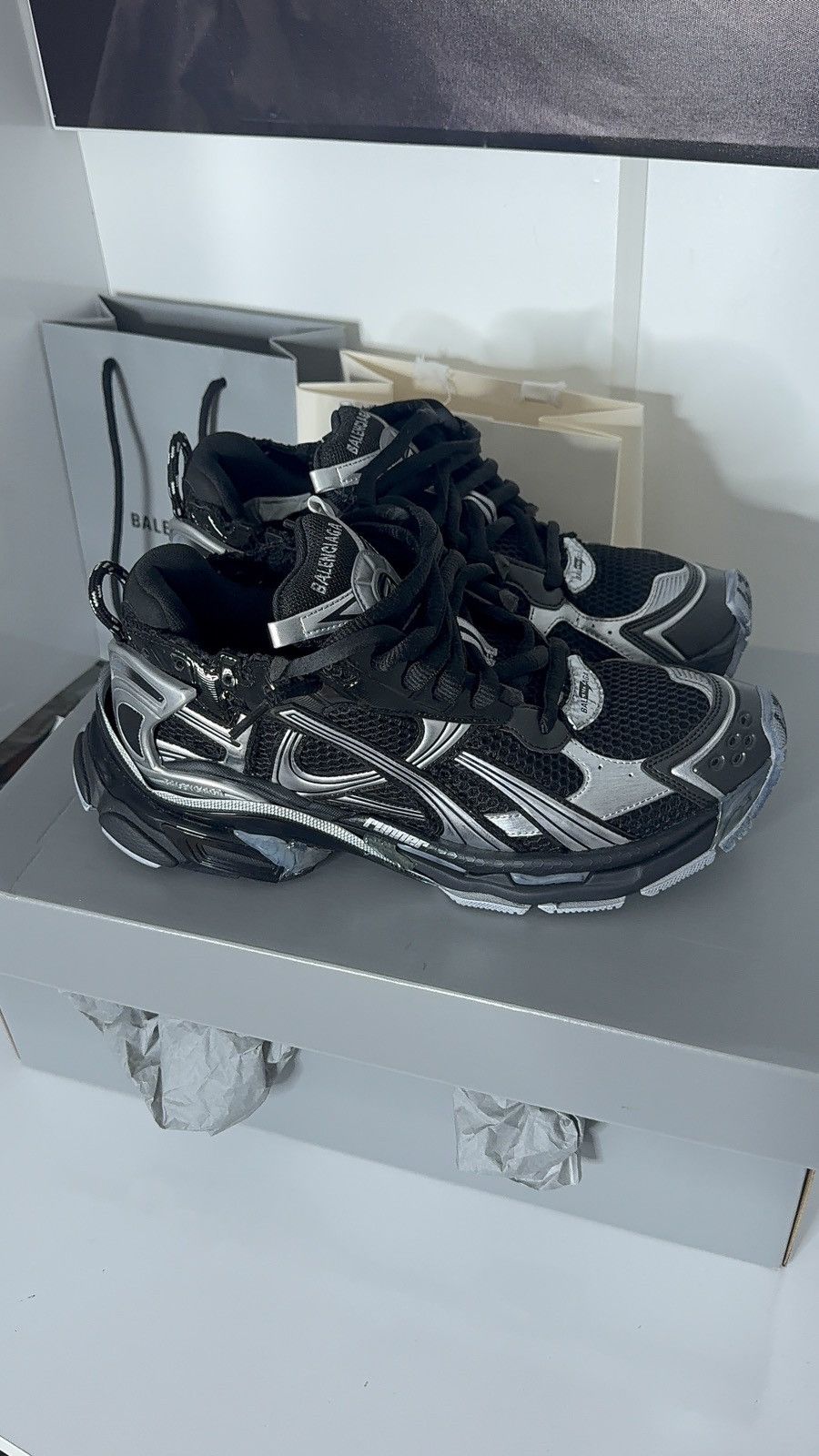Balenciaga ✅ Balenciaga Runner 1 Balck Selver 43 Grey Size US 10.5 / EU 43-44 - 5 Thumbnail