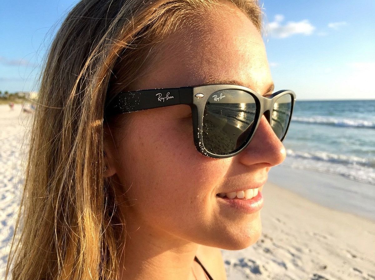 RayBan Ray-Ban RB2140 Wayfarer Sunglasses Black/Green Size ONE SIZE - 6 Thumbnail