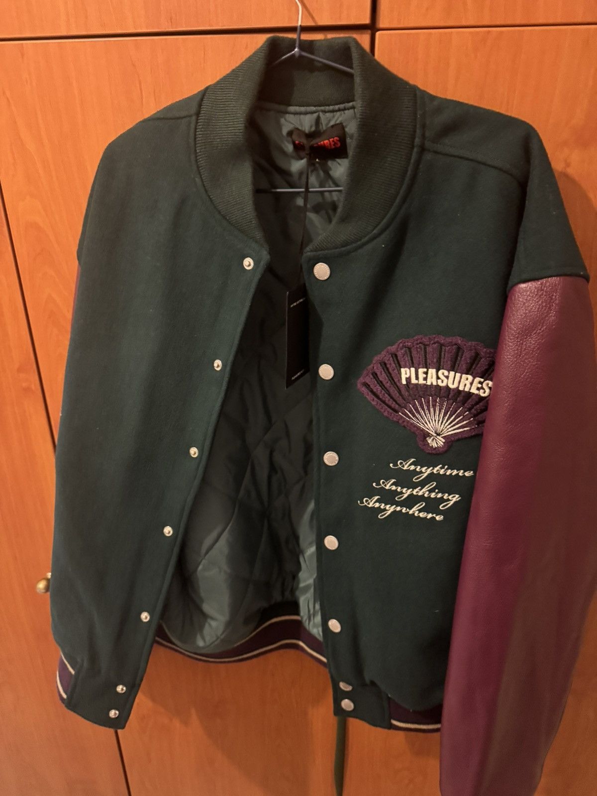 Pleasures PLEASURES Anytime Varsity Jacket Green New Large Size US L / EU 52-54 / 3 - 1 Thumbnail