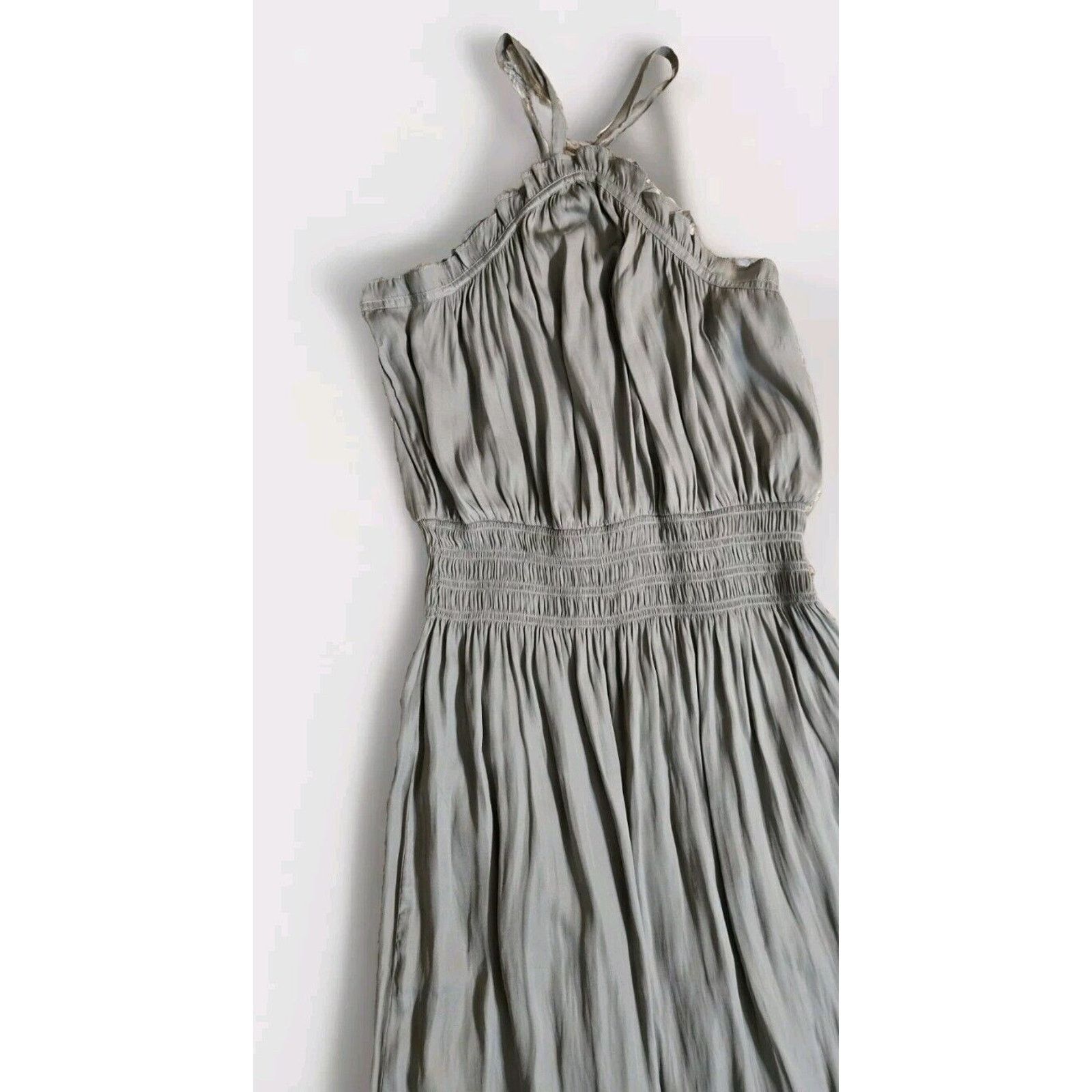 Other Muse Bohemian Flowy Midi Drape Dress Green High Neck Boho M Size M / US 6-8 / IT 42-44 - 3 Thumbnail