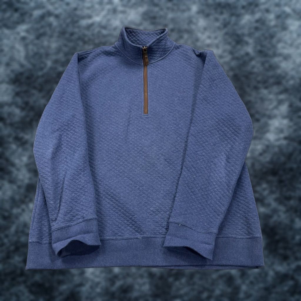 Southern Tide Southern Tide Jacket Mens XL Blue Cotton Blend Logo 1/4 Zip Bomber Jacket Winter Spring Fall Golf Outdoor Preppy Mens Size US XL / EU 56 / 4 - 1 Thumbnail