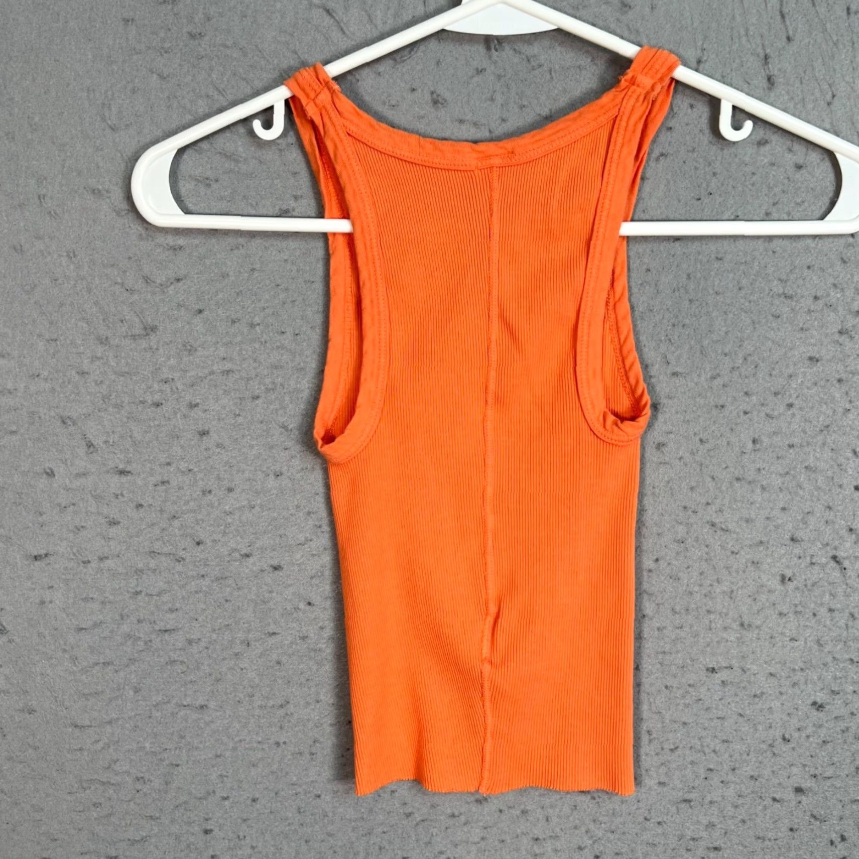 RE/DONE VINTAGE Re/Done Hanes Womens XS Orange Ribbed Tank Top Cotton Size XS / US 0-2 / IT 36-38 - 2 Thumbnail