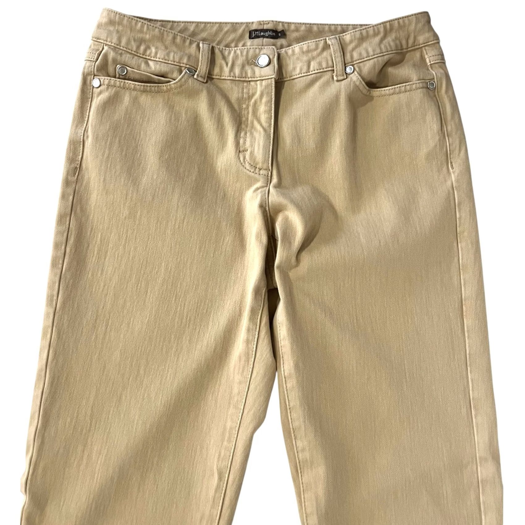 J.McLaughlin J. McLaughlin Jeans Tan Women’s 6 Cotton Spandex Slim Leg Mid Rise 30in Inseam Size 28" / US 6 / IT 42 - 2 Thumbnail