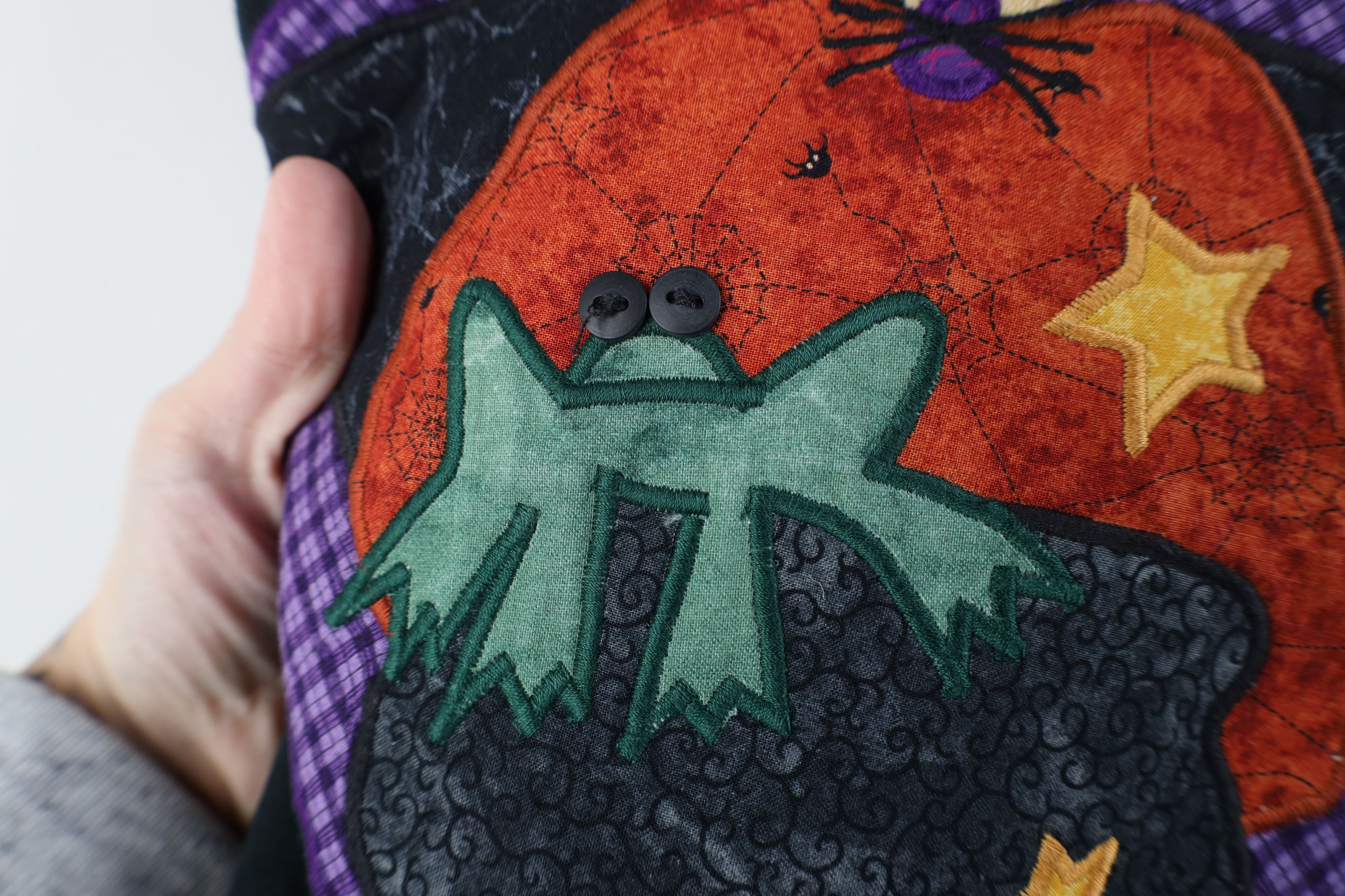 Vintage Vintage 90s Streetwear Halloween Witch Frog Sweatshirt Black Size M / US 6-8 / IT 42-44 - 5 Thumbnail