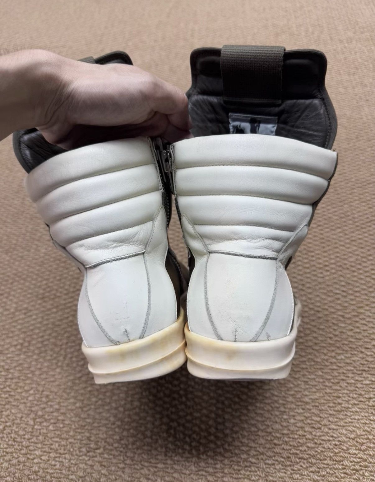 Rick Owens Rick Owens Geobasket, Mocha Brown & White K37 Size US 8.5 / EU 41-42 - 6 Thumbnail