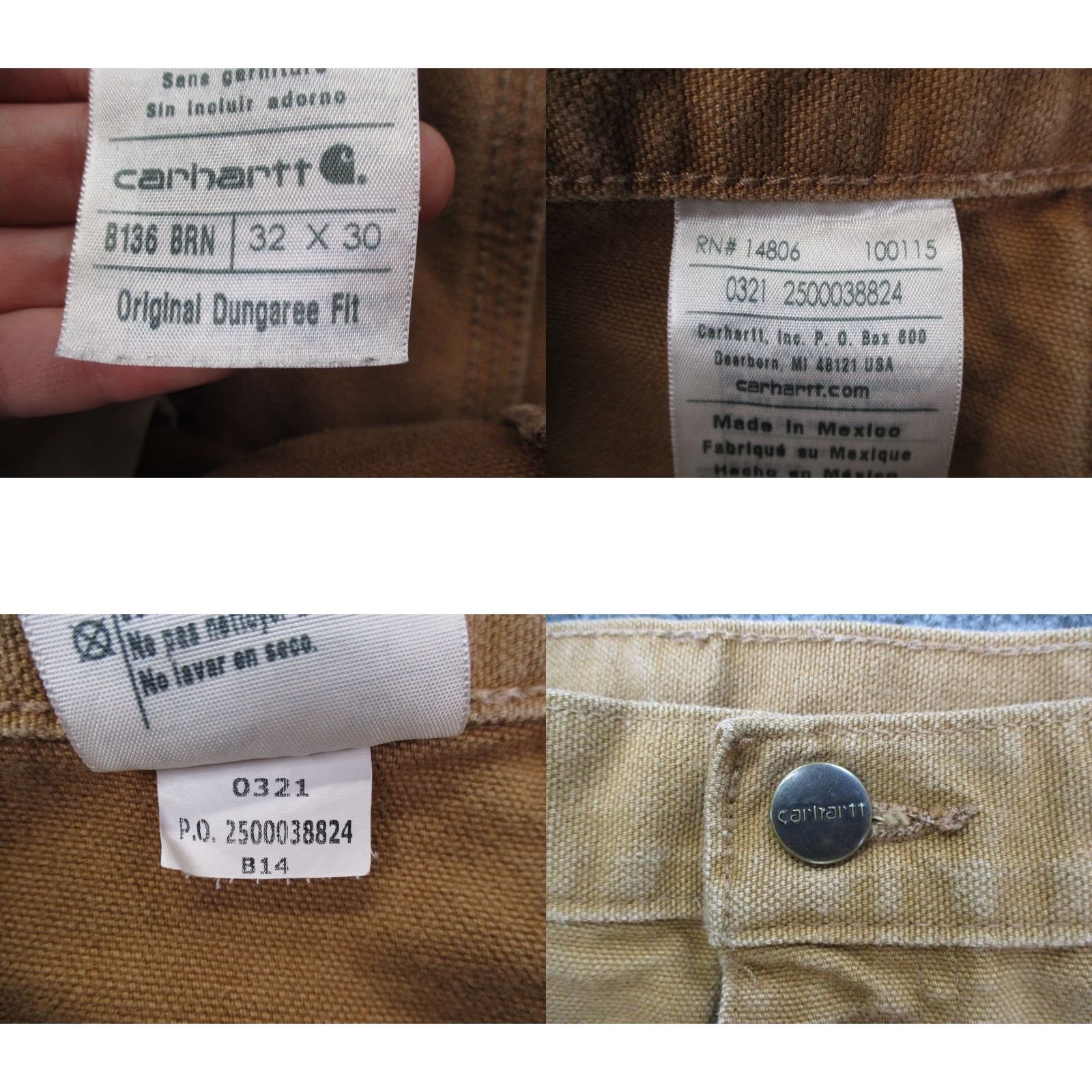 Carhartt Carhartt Pants Men 32 X 30 Beige Original Dungaree Carpenter Workwear B136 Size US 32 / EU 48 - 8 Thumbnail