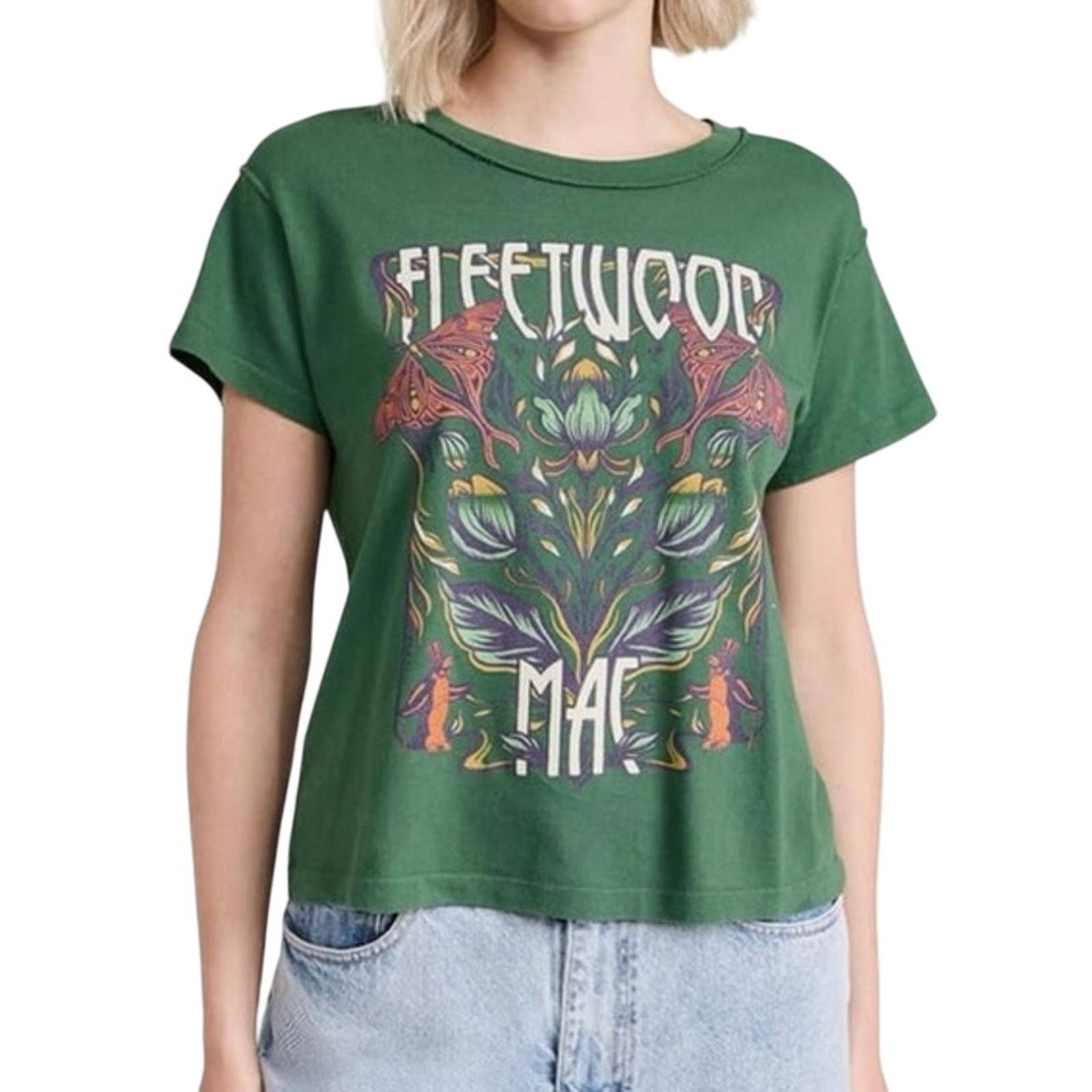 Daydreamer DAYDREAMER Fleetwood Mac Butterflies Reverse Tee in Green Size XL / US 12-14 / IT 48-50 - 5 Thumbnail