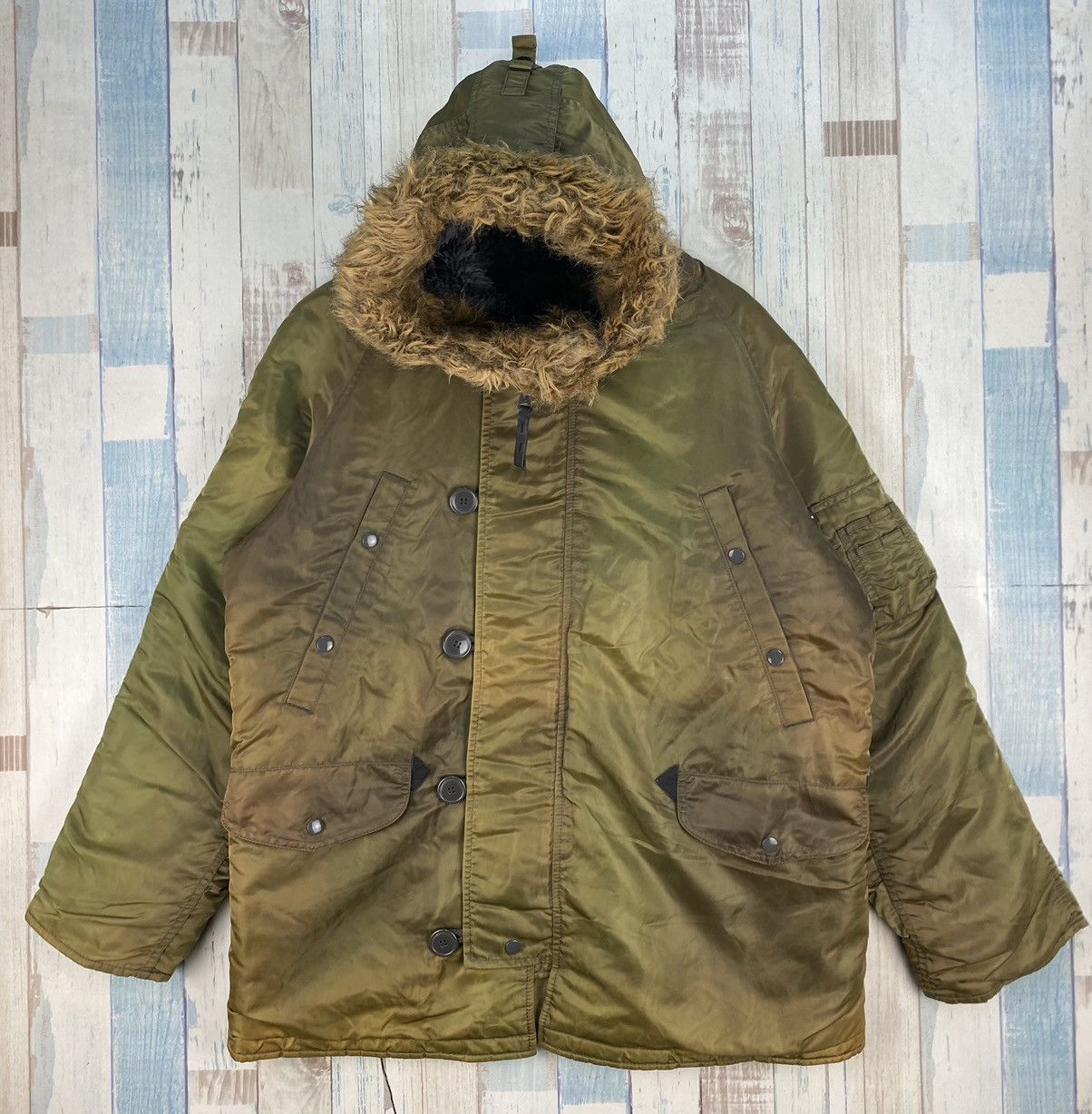 Vintage Alpha Industries Parka Cold Weather Sun Faded