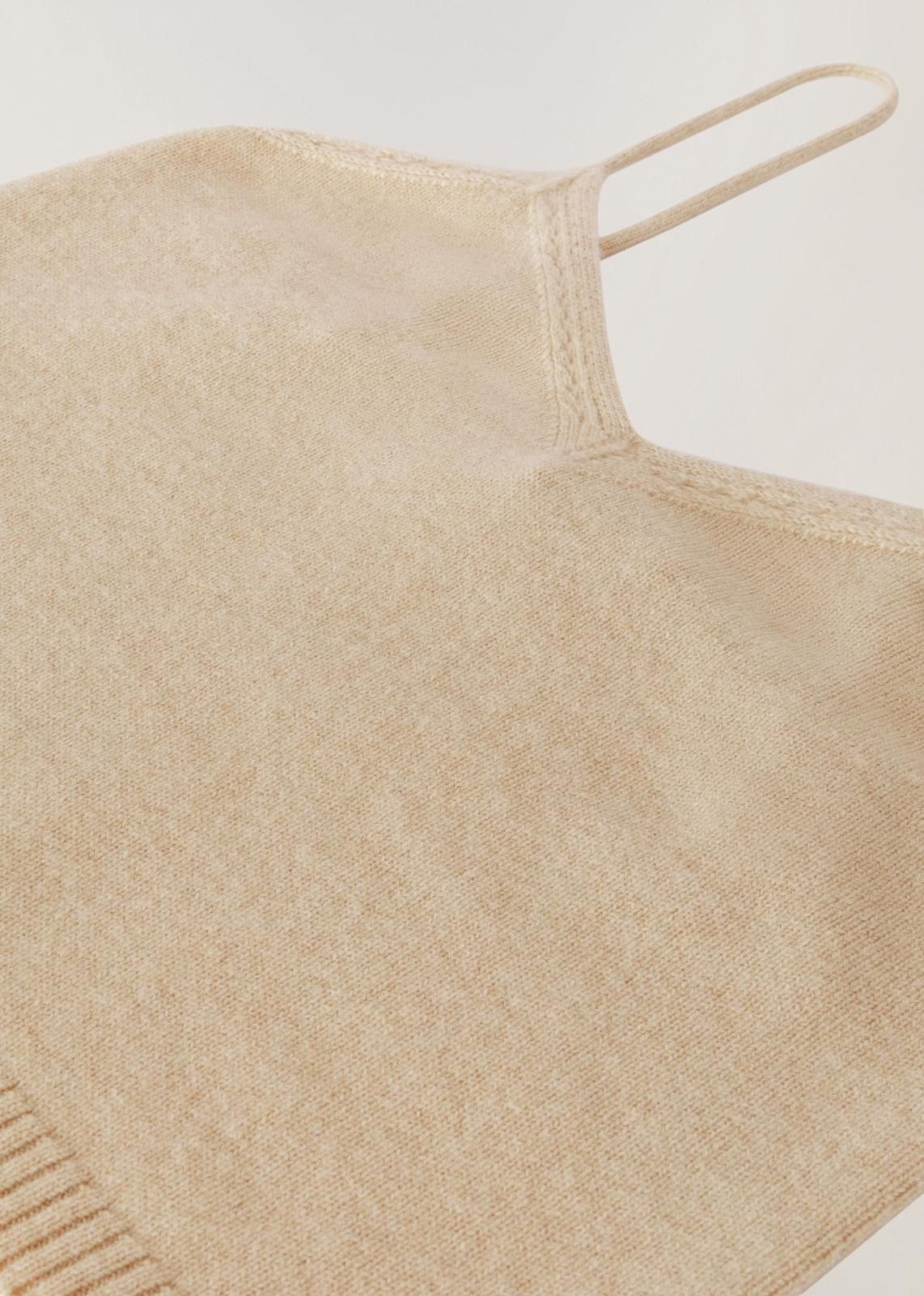 Loro Piana o1srvl11e1024 Cocooning Fine Ajour Tank Top in Beige Size XS / US 0-2 / IT 36-38 - 5 Thumbnail