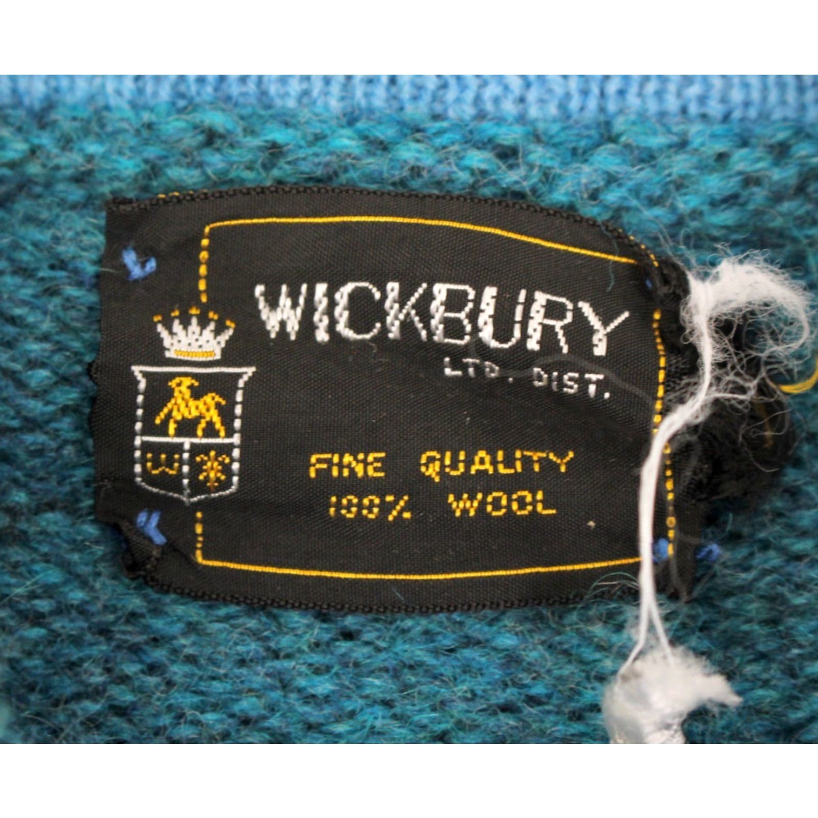 Vintage VTG Wickbury 60s Wool Blue Mock Neck Sweater Shirt L Adult Mens Size US L / EU 52-54 / 3 - 3 Thumbnail