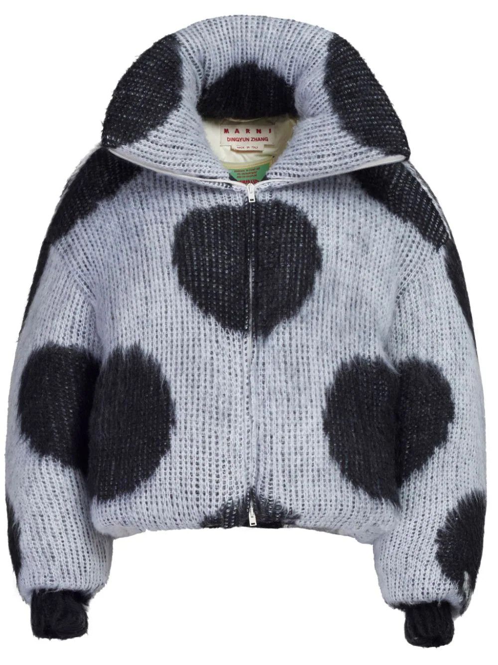 Marni o1w1db10824 Polka Dots Puffer Jacket in Grey Black Size M / US 6-8 / IT 42-44 - 1 Thumbnail