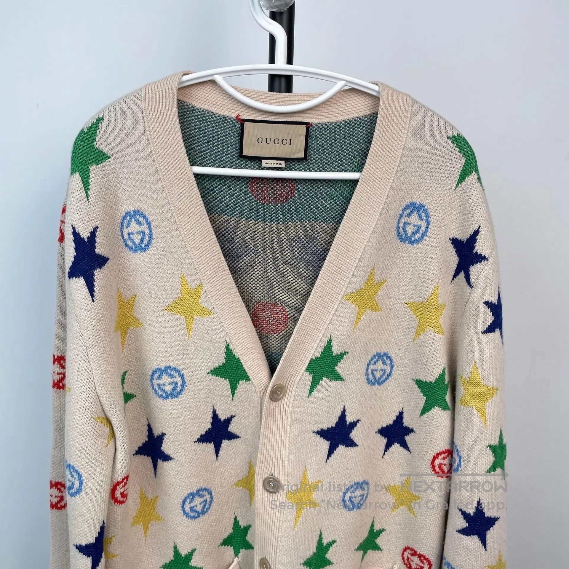 Gucci Guicci Colorful multi-color star double G embroidered wool Size US L / EU 52-54 / 3 - 9 Thumbnail