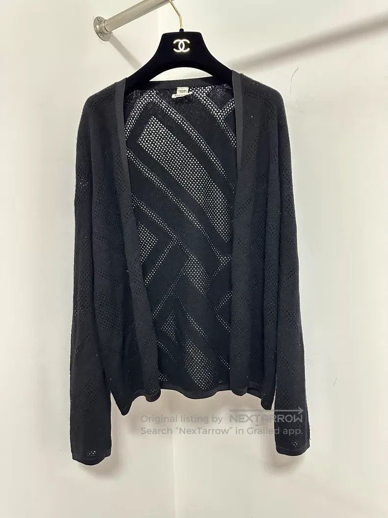 Hermes Hermes Black Knit Open Cardigan Jacket Size S / US 4 / IT 40 - 1 Thumbnail