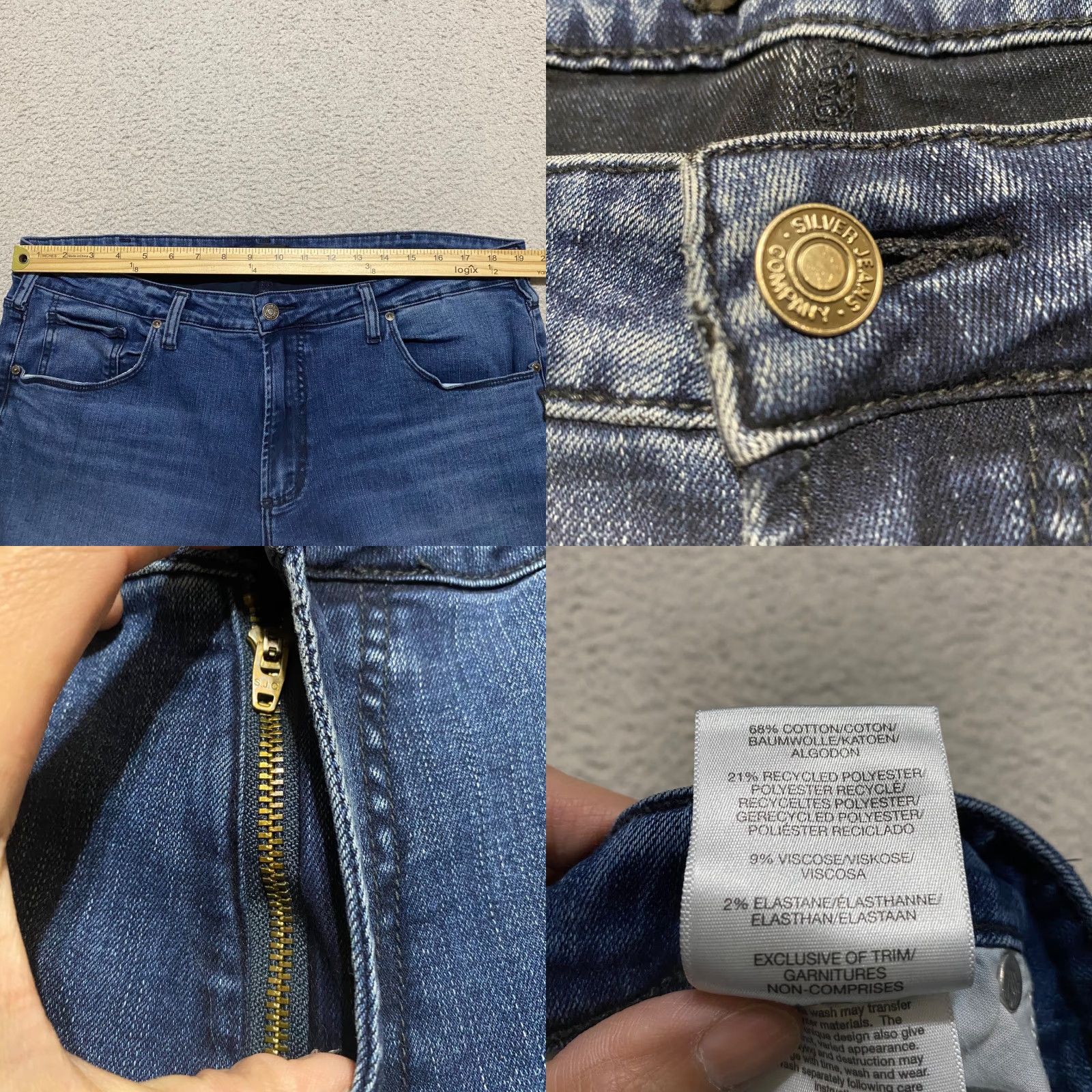 Silver Jeans Co. Silver Jeans Womens Plus Jeans Blue Denim Medium Wash 18 5-Pocket Straight Regular Fit Closet 28in Inseam Mens Womens Girls Boys Size 40" / US 18 - 8 Thumbnail