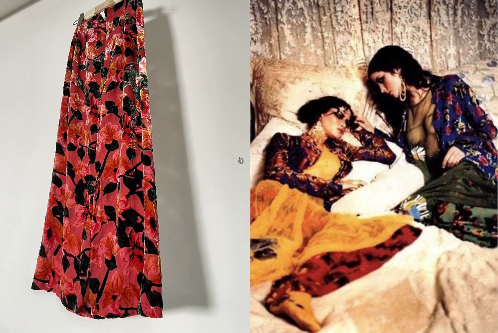 Yohji Yamamoto YOHJI YAMAMOTO 1997 Silk Burnout Velvet Skirt Size 25" / US 0 / IT 36 - 5 Thumbnail