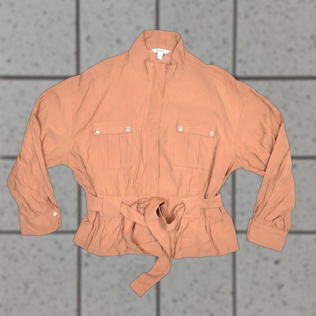 Nine West Nine West Women Full Zip Blazer Jacket Solid Rayon Orange XL Size XL / US 12-14 / IT 48-50 - 1 Thumbnail