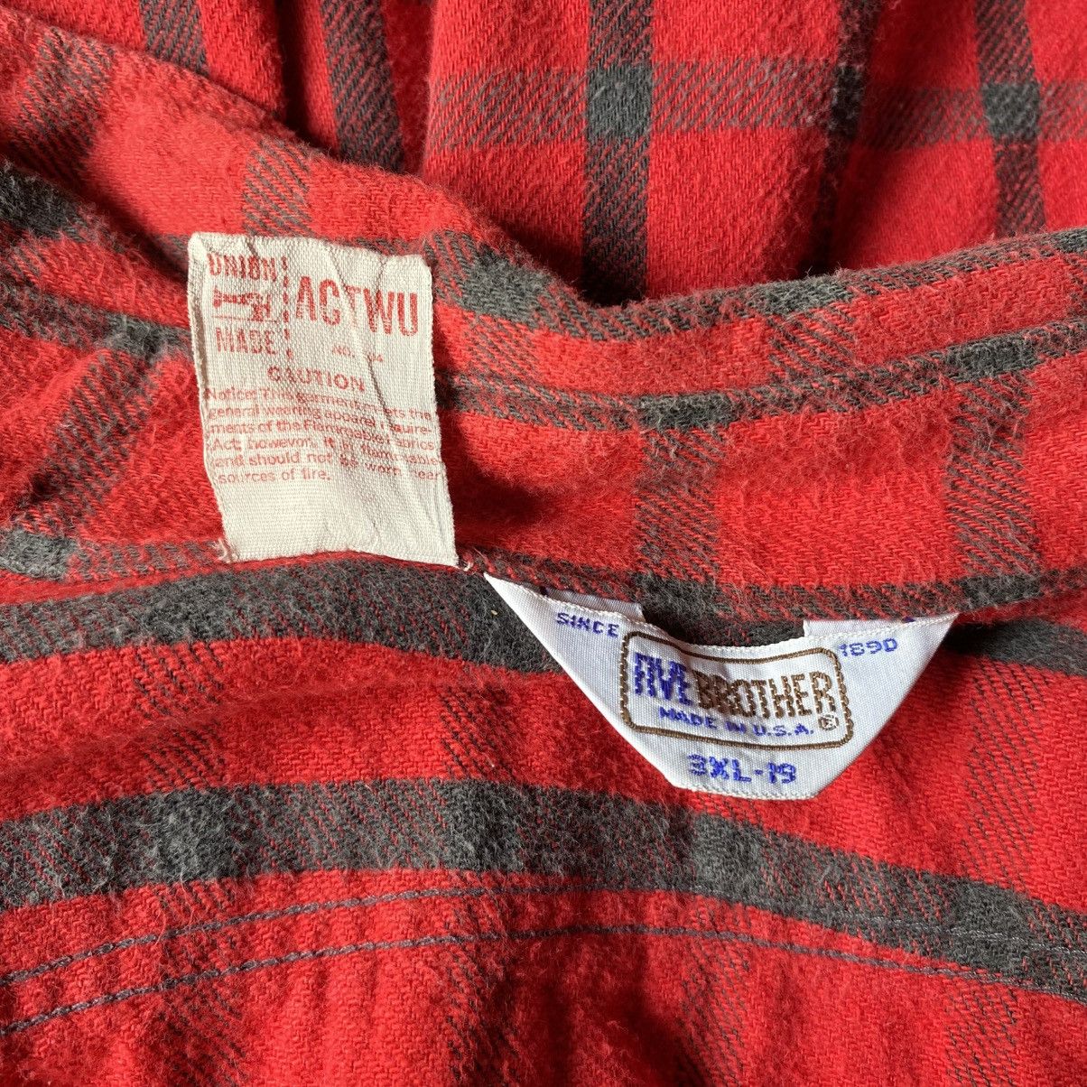 FiveBrother × Vintage FIVE BROTHER Red & Black Plaid Long-Sleeve Shirt. Size US XXL / EU 58 / 5 - 7 Thumbnail