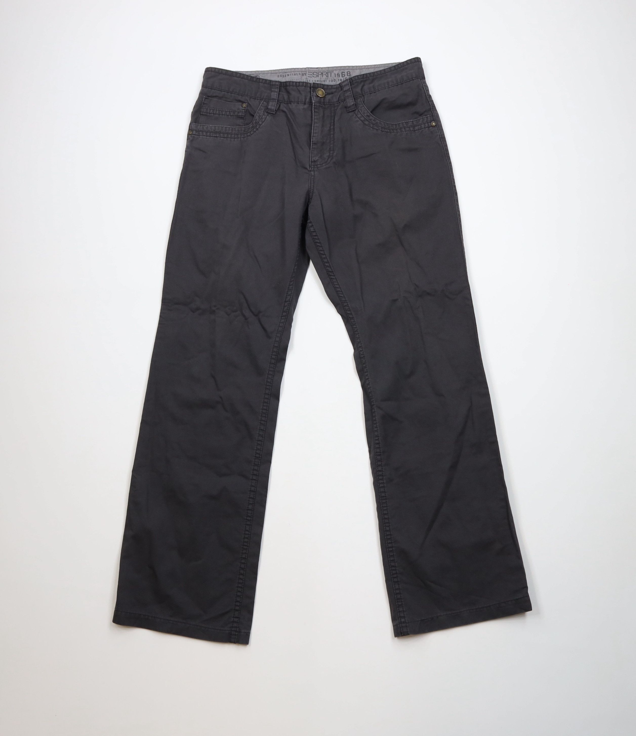 Esprit Vintage 90s Y2K Esprit Flared Wide Leg Pants Gray Cotton Size US 32 / EU 48 - 1 Thumbnail