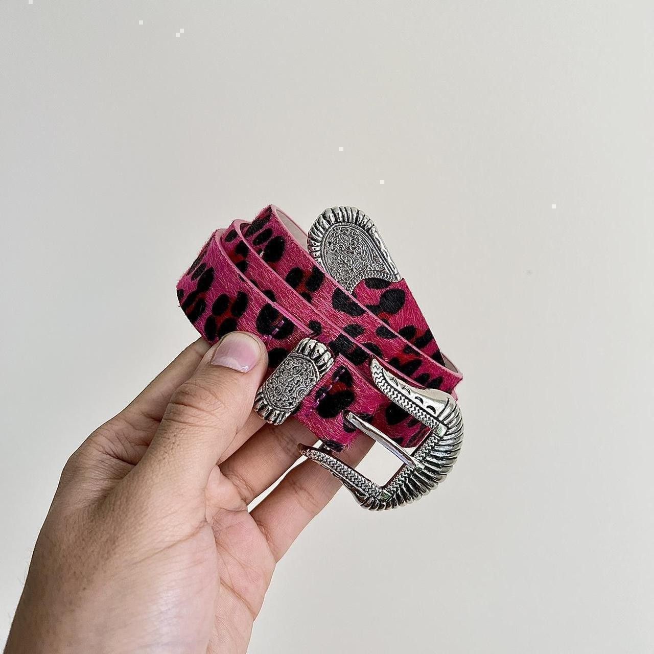 Japanese Brand y2k style pink cheetah fur american western design belt Size ONE SIZE - 7 Thumbnail