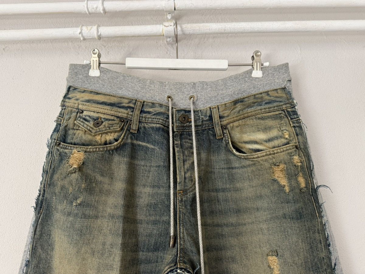 Dolce & Gabbana Distressed Hybrid Denim Sweatpants with Raw Edges Size US 34 / EU 50 - 2 Thumbnail
