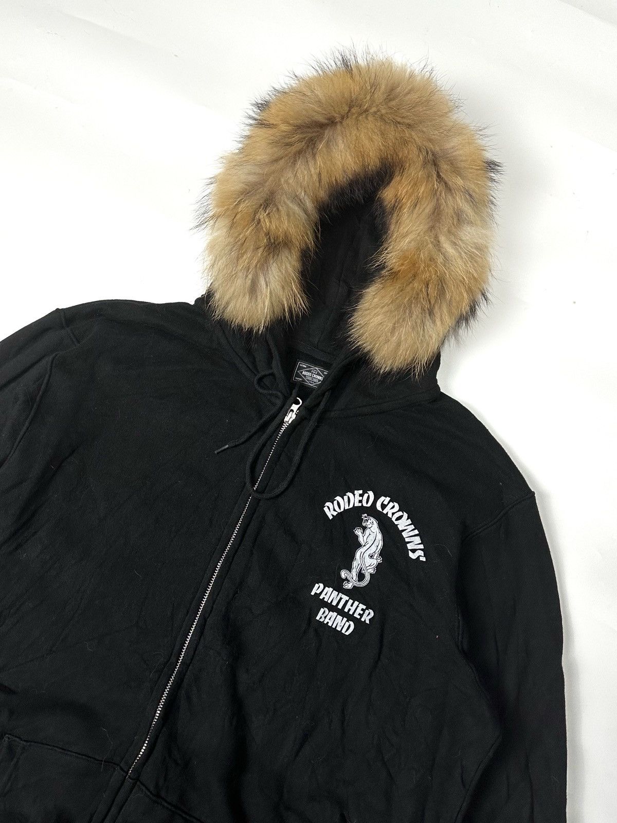 image of Hysteric Glamour x If Six Was Nine Fur Ziphoodie Panther Rodeo Crowns in Black, Men's (Size Large)