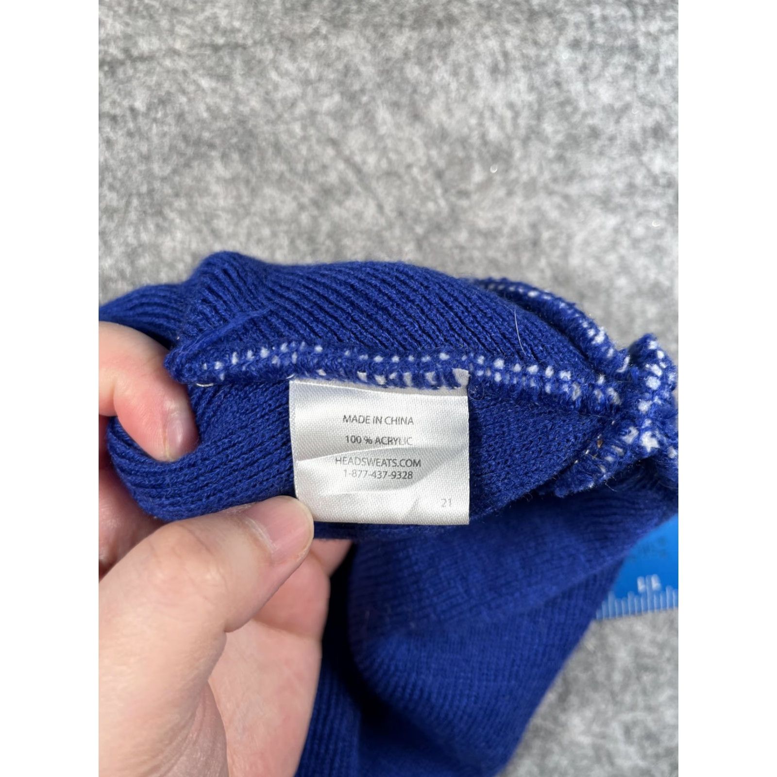 Vintage VINTAGE Headsweats Hat Beanie Mens One Size Blue Snowflake Reversible Winter Holiday Size ONE SIZE - 7 Thumbnail