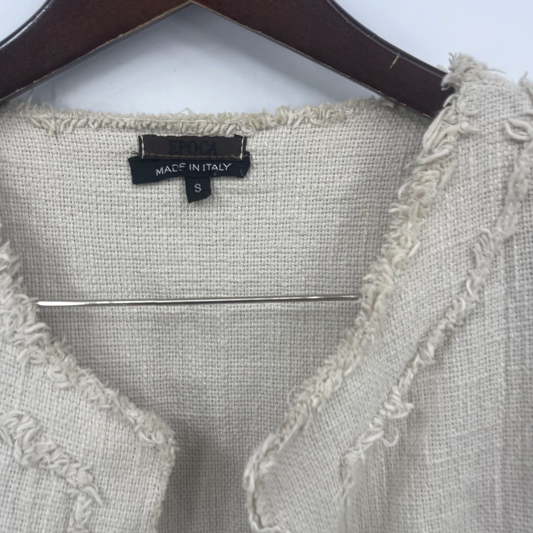 Vintage Epoca Jacket Womens Small Open Front Lagenlook Ivory Cotton Short Sleeve Casual 90s Theme Mens Womens or Girls? No gender specified; keep as Womens Size S / US 4 / IT 40 - 5 Thumbnail