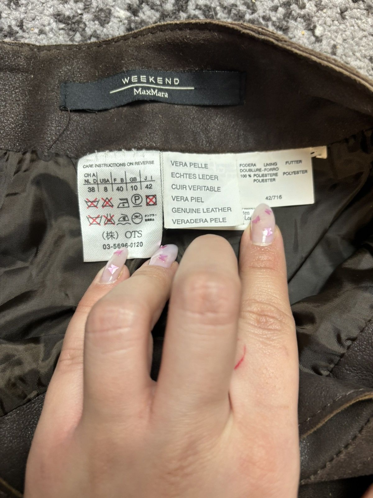 Max Mara × Vintage Max Mara vintage y2k vera pelle leather brown opium skirt Size 30" / US 8 / IT 44 - 7 Thumbnail