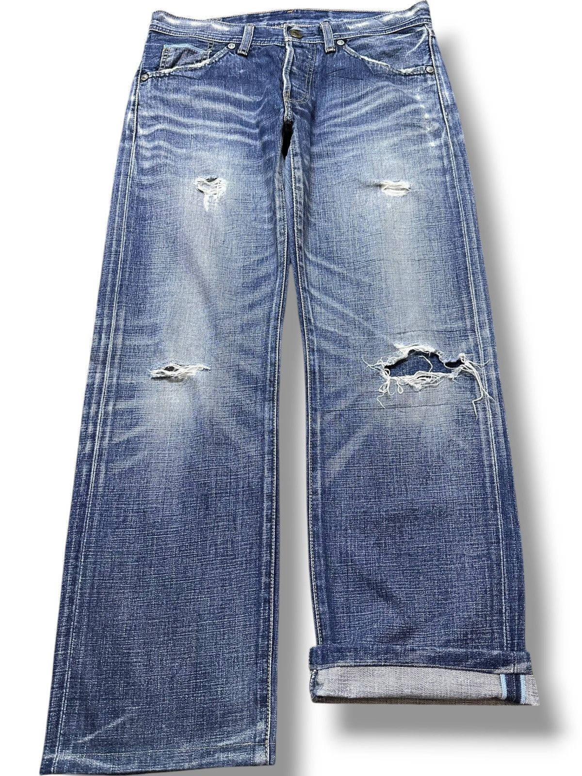 Levi's Vintage Clothing Vintage Levi’s 705-03 Selvedge Faded Whiskers Grunge Denim Size US 31 - 1 Thumbnail