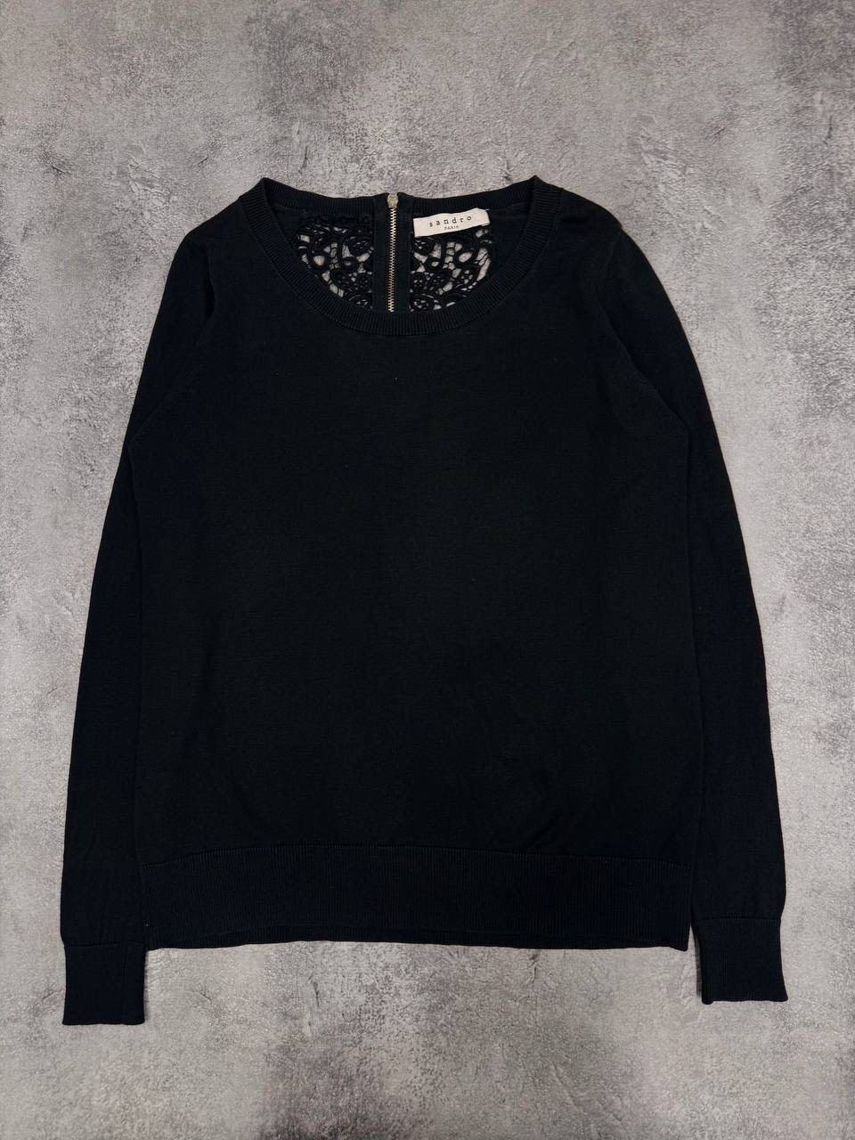 Sandro Sandro Paris Women's Sweater Black Lace Back Long Sleeve Size S / US 4 / IT 40 - 5 Thumbnail