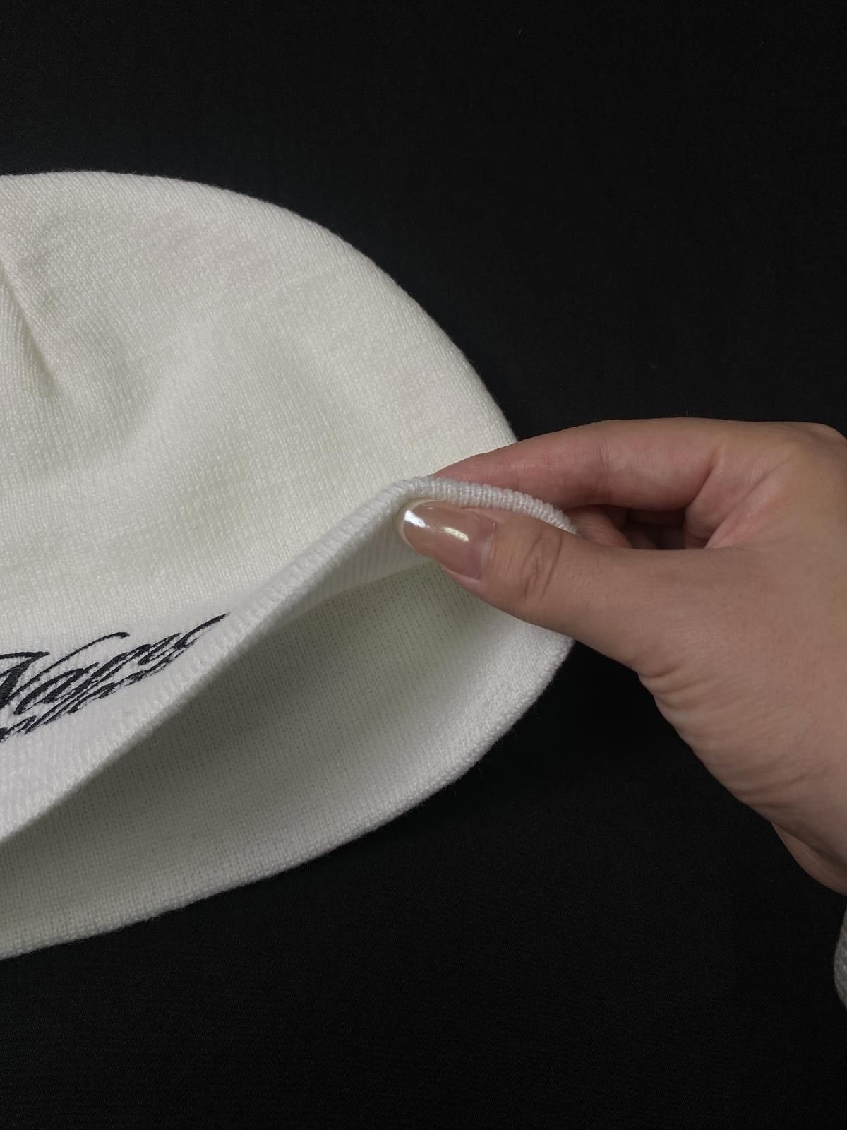 Named Collective Named Collective Classic Logo No Cuff Knit Beanie Hat White Size ONE SIZE - 4 Thumbnail