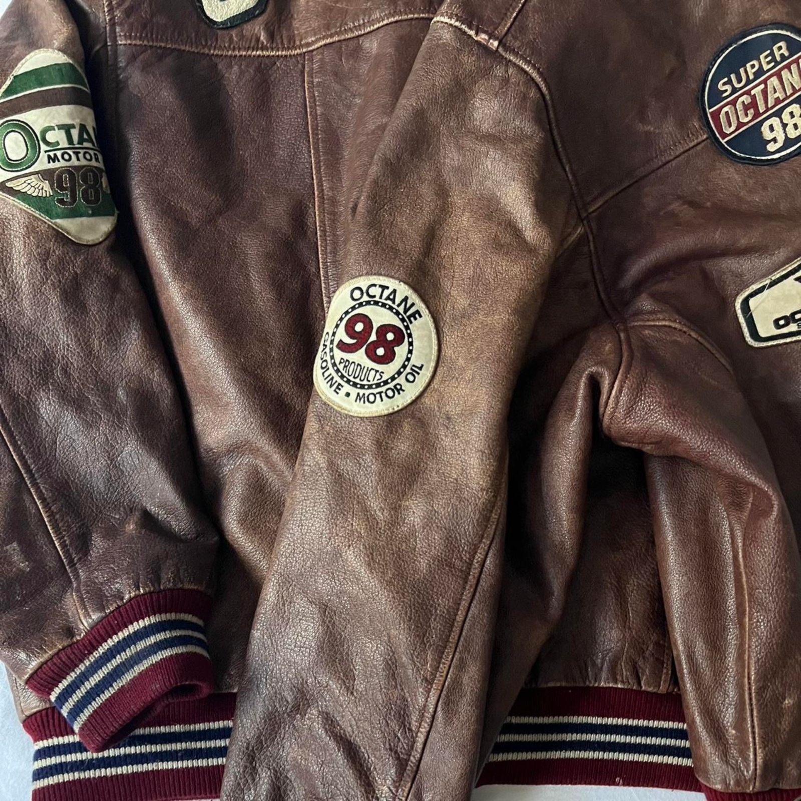 Other Brown leather varsity bomber jacket Size US XL / EU 56 / 4 - 8 Thumbnail