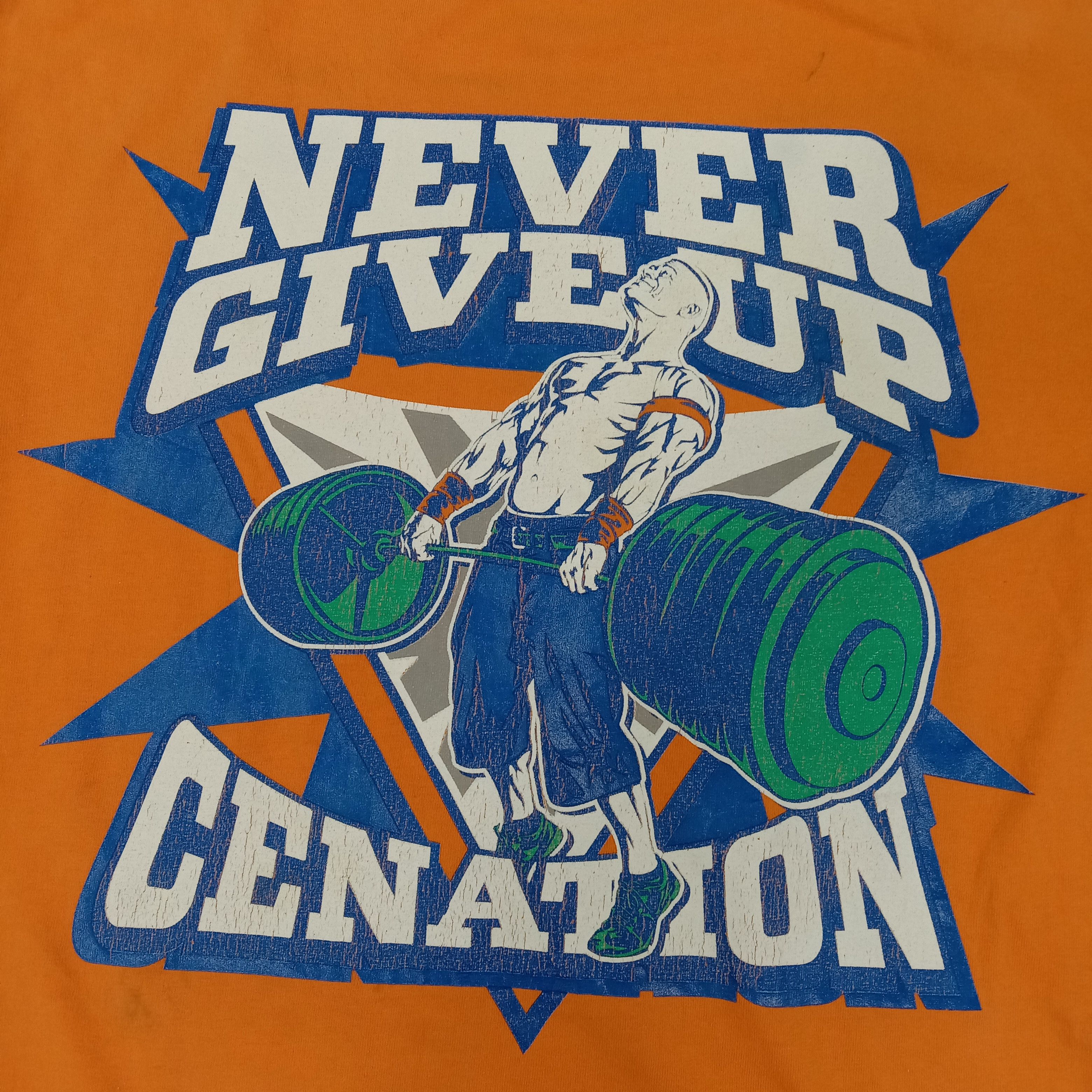 Vintage × WWE × WWF John Cena Never Give Up Genation Wrestling Tshirt Size US M / EU 48-50 / 2 - 2 Thumbnail