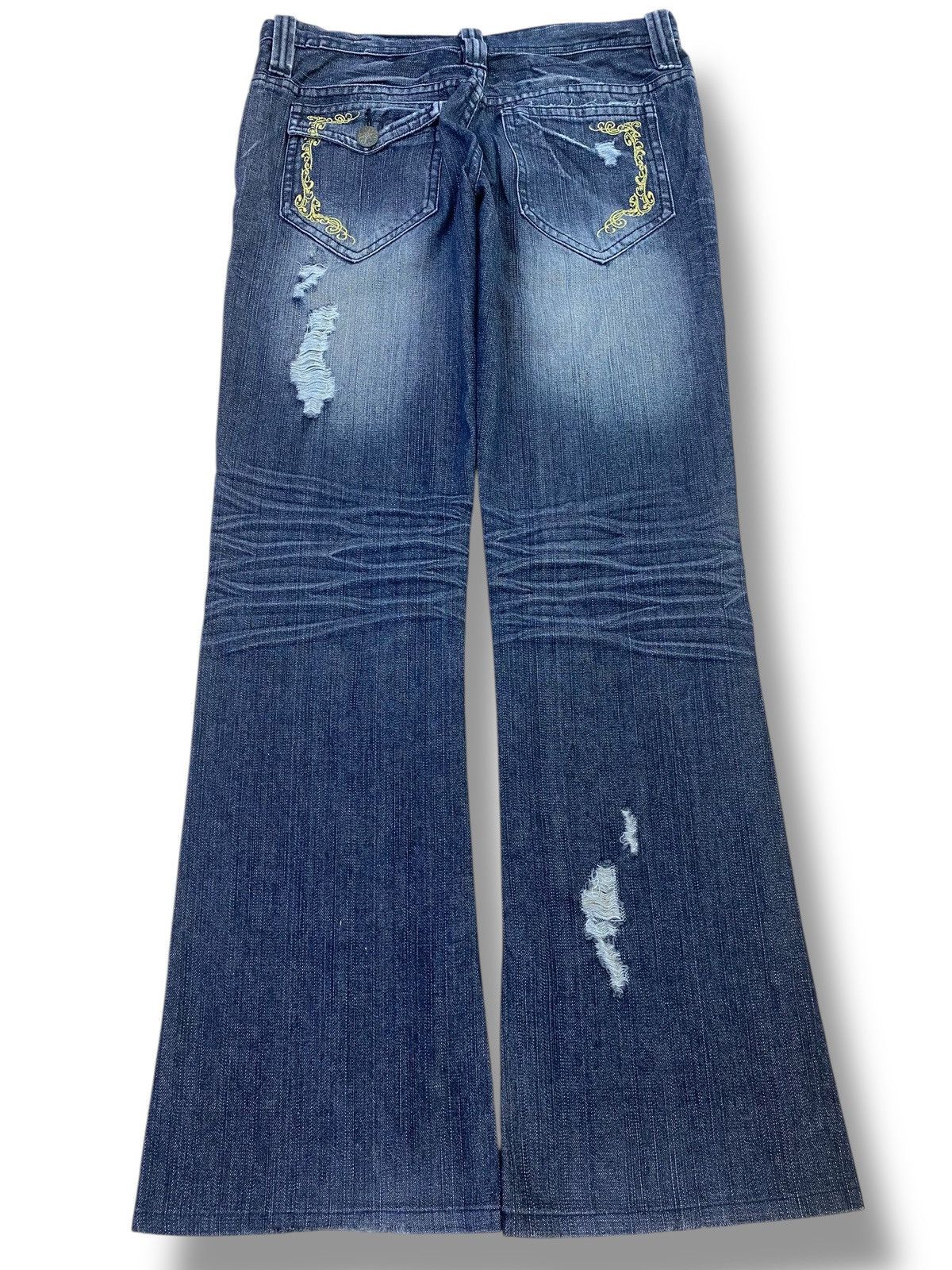 Japanese Brand Japanese Brand Light Wash Ripped Style Flare Jeans Size US 29 - 3 Thumbnail
