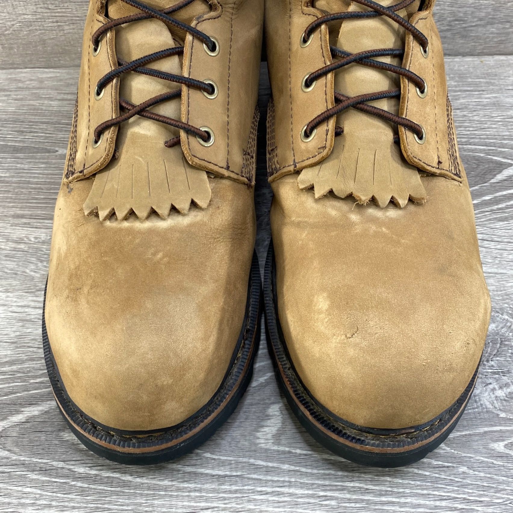 Vintage VINTAGE Golden Retriever Logger Boots Mens 12W Brown Leather Waterproof Composite Toe Shoes Workwear - Thinsulate Ultra Insulation - Vibram Sole Mens Size US 12 / EU 45 - 4 Thumbnail