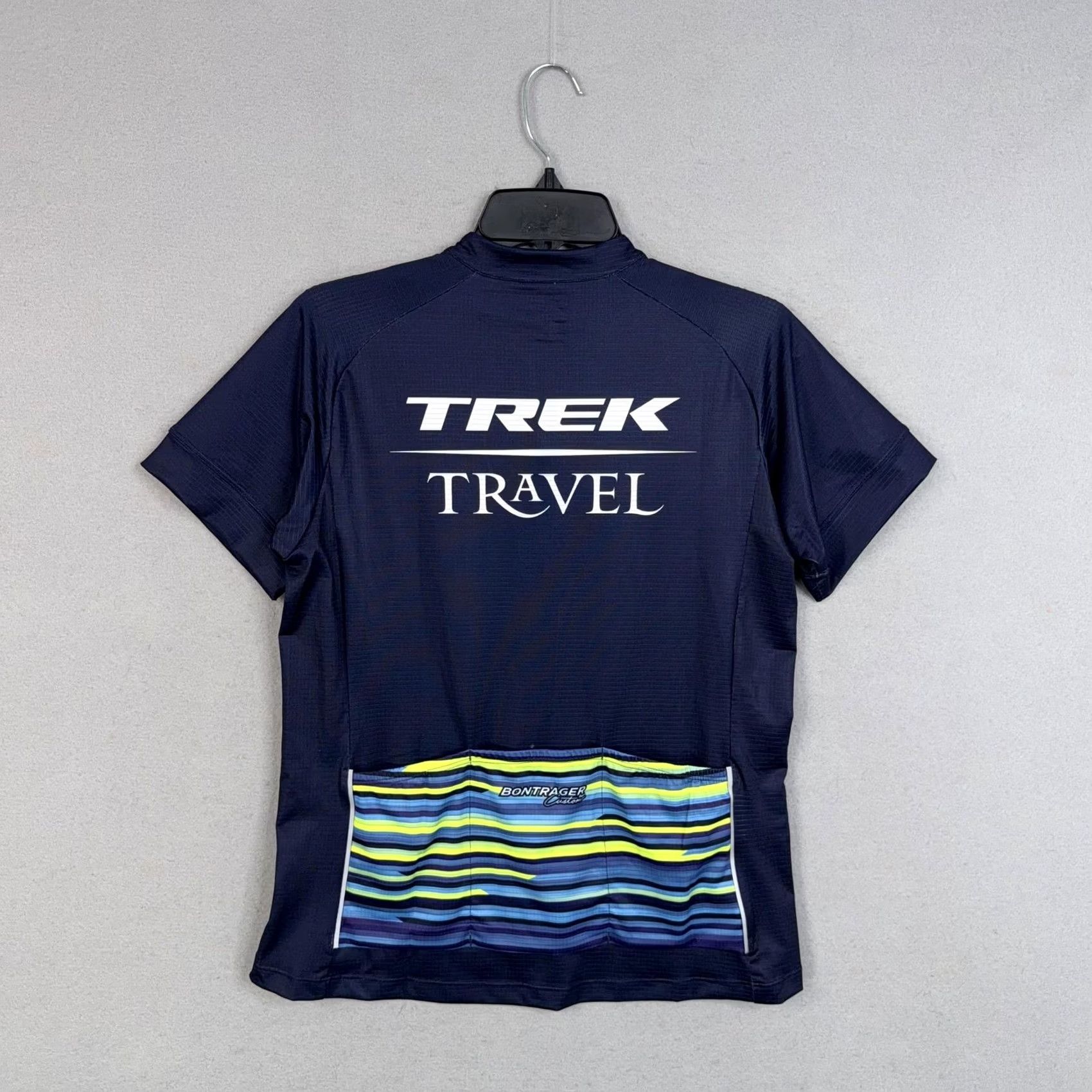 Vintage Bontrager Jersey Womens M Navy Blue Trek Travel Full Zip Cycling Top Bike Size M / US 6-8 / IT 42-44 - 5 Thumbnail