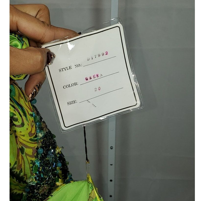Other Dolce Jovani Green Beaded Halter Evening Dress Size 20 NWT Size 3XL / US 20-22 - 6 Thumbnail
