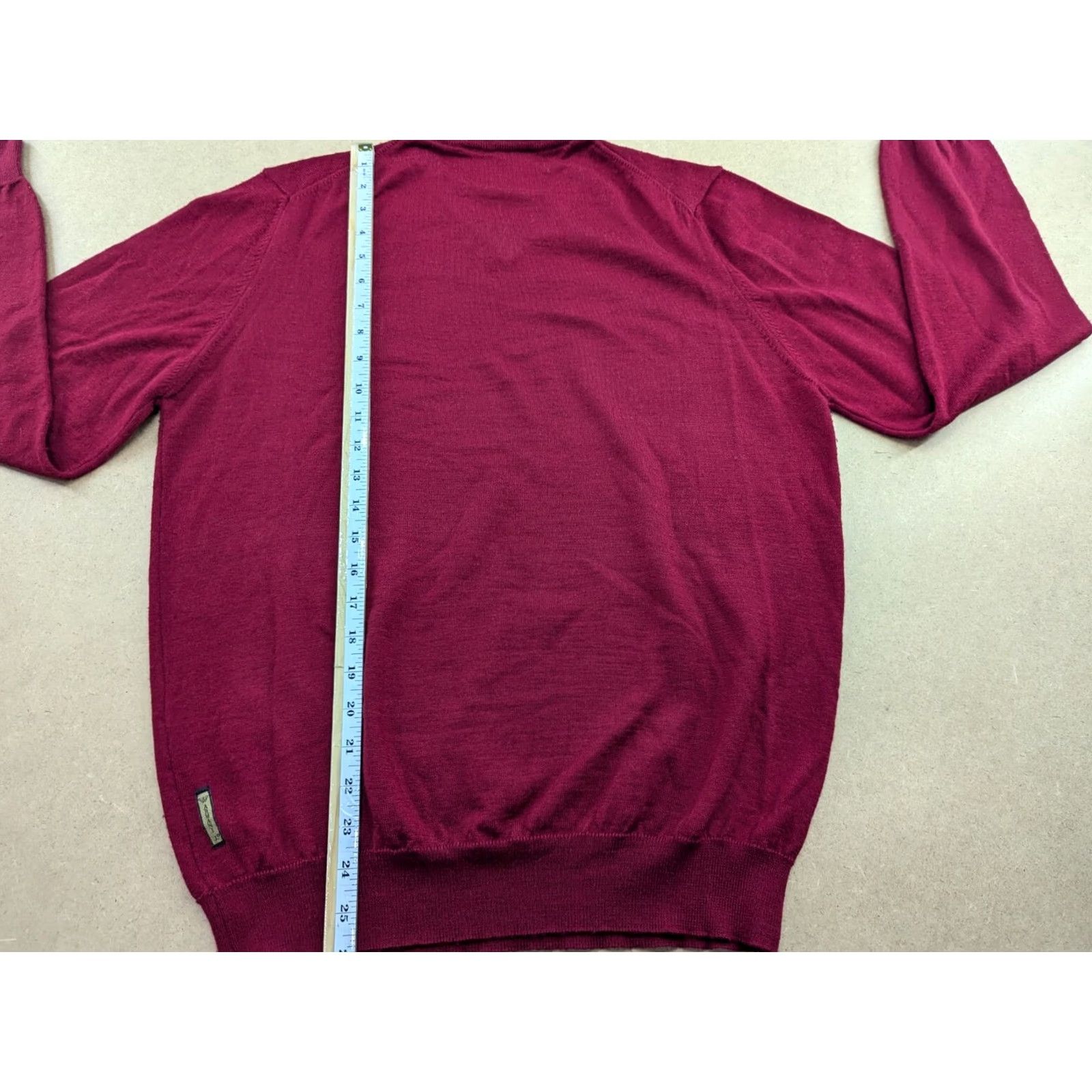 Vintage Armani Jeans Sweater Mens XL Red Wool Jumper V-Neck Long Sleeve Knit Pullover Classic 30th Anniversary 1981-2011 Size US XL / EU 56 / 4 - 6 Thumbnail