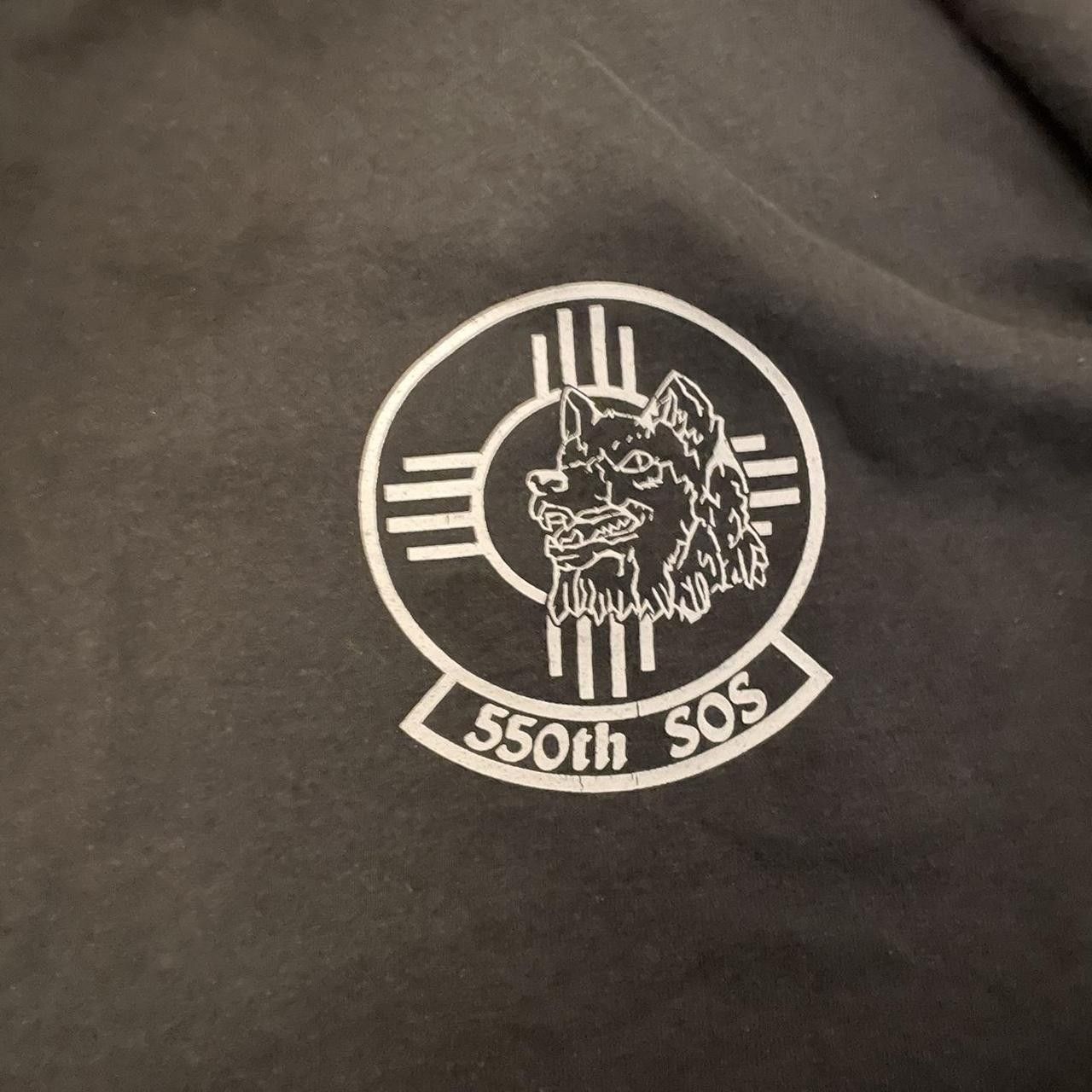 Vintage Vintage 90's Black Wolf Pack 550th Airforce Graphic Tee Size US XL / EU 56 / 4 - 2 Thumbnail