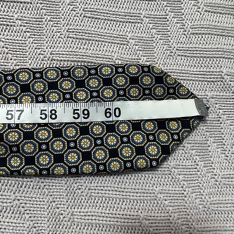 Vintage Vintage Giofer black and yellow geometric print silk tie Size ONE SIZE - 4 Thumbnail