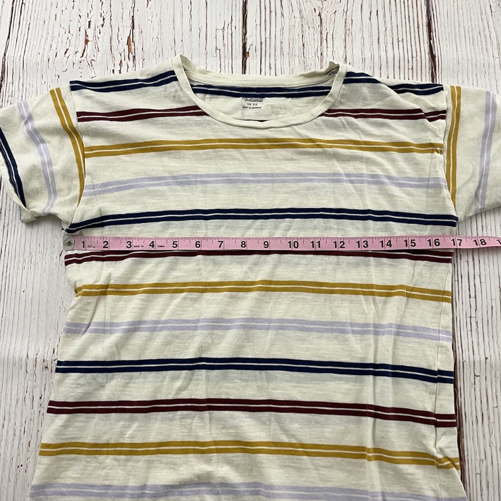 Madewell Madewell Short Sleeve T-Shirt Women XS Beige Striped Shirt, Womens, T-Shirt, XS Size XS / US 0-2 / IT 36-38 - 3 Thumbnail