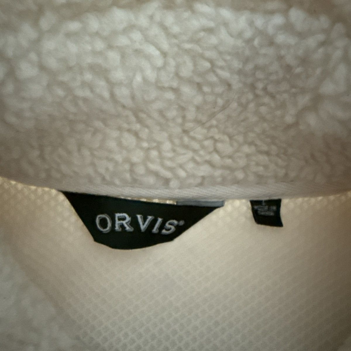 Orvis Leather Trim Pile Fleece Sherpa Vest