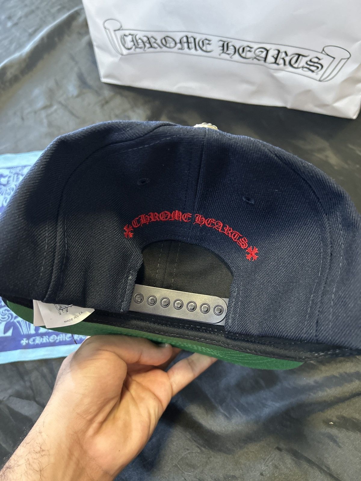 Chrome Hearts Chrome Hearts 6 Panel BaseBall Hat Navy/Red RARE. Size ONE SIZE - 3 Thumbnail