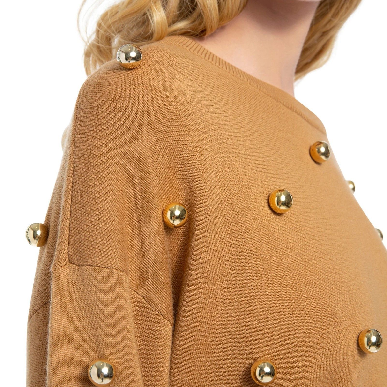 Alice + Olivia Gleeson Metal Ball Pullover Sweater size M NWT MSRP $495 Size M / US 6-8 / IT 42-44 - 5 Thumbnail