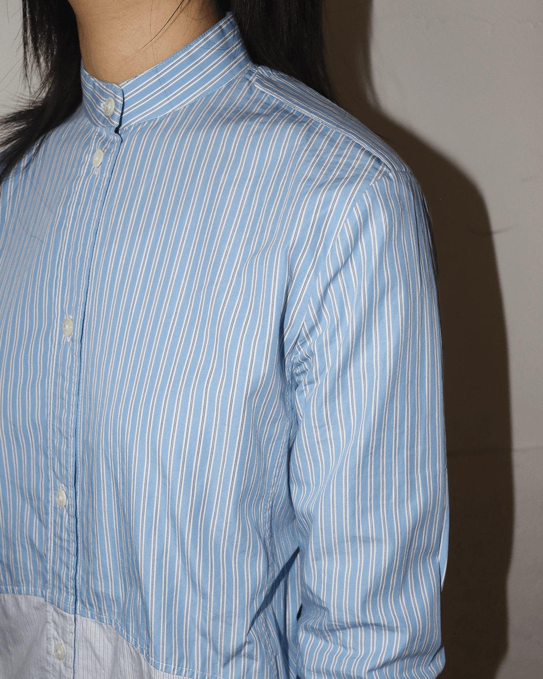 Celine Celine by Phoebe Philo Stripe Mixed Fabric Shirt Size XS / US 0-2 / IT 36-38 - 4 Thumbnail