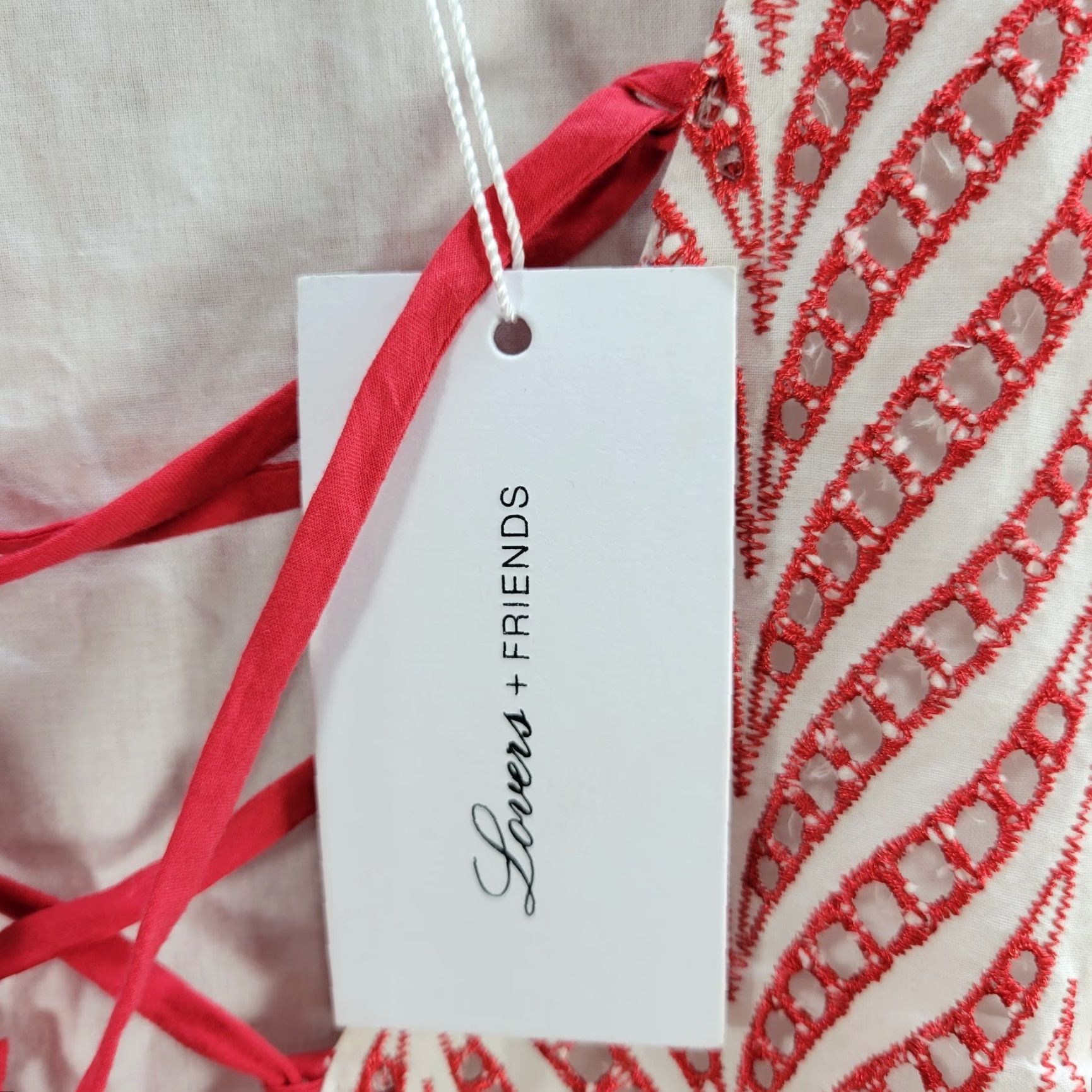 Vintage Lovers + Friends Kayden Red Lace Up Mini Dress Crochet Top Tunic Boho Chic S NWT Shirt Womens Size S / US 4 / IT 40 - 6 Thumbnail