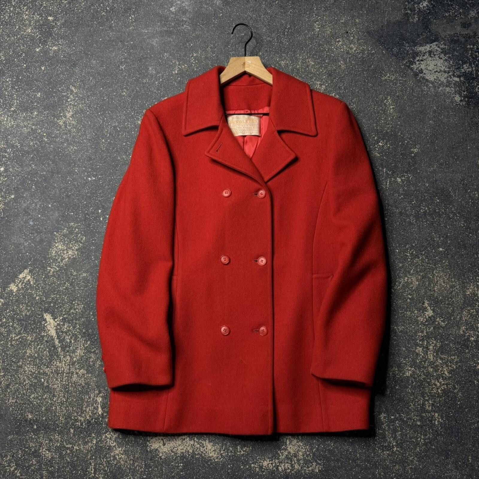 Pendleton Vintage 50’s Pendleton Red Wool Coat Size XS / US 0-2 / IT 36-38 - 1 Thumbnail